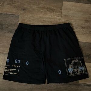 Black Graphic Men's Shorts